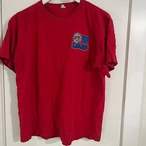 Anvil Red Short Sleeve Tee with Texas Rangers Graphic